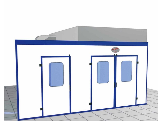 Cabines de peinture pressurisée à filtration sèche : Série Professionnelle à flux d’air semi vertical