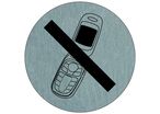 Plaquette de porte Téléphone portable interdit - Aluminium brosse Ø75mm - 4383170