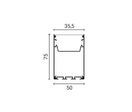 Profilé Aluminium 2m pour Réglette LED Suspendue sur Mesure Corps Blanc Diffuseur Blanc