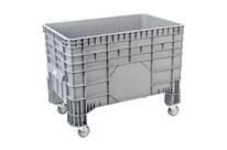 Manutan Expert - Caisse-palette plastique 285 L Gris - Roulettes, Usage Alimentaire, PEHD, Charge 200 kg