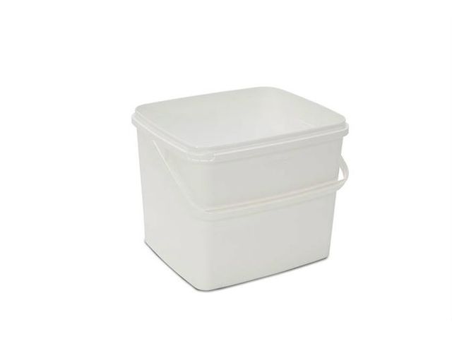 SEAU RECTANGULAIRE - 10.9L AVEC SUPPORT PLASTIQUE - SANS COUVERCLE