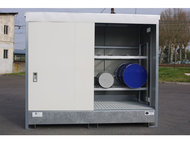Armoire de stockage en rétention pour fûts et IBC