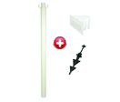 Poteau PVC grande hauteur Blanc sur pointe avec support panneau - 2000260