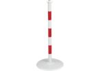 Poteau acier Rouge/Blanc sur socle Blanc - 2246507