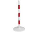 Poteau acier Rouge/Blanc sur socle Blanc - 2246507