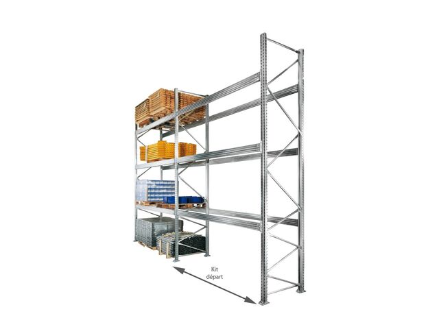 Rayonnage palette Palstar Galva 3 niveaux charge 3400 kg