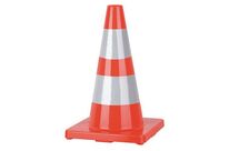 Manutan Expert - Cône de balisage H45cm Orange PVC - Bandes réfléchissantes - Signalisation Sécurité