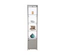 Vitrine Expo LED H.200xL.45xP.45cm Alu + Réserve Alu gris