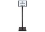 Poteau PVC grande hauteur Noir sur socle lester 3kg avec support d'information A4 - 2000604