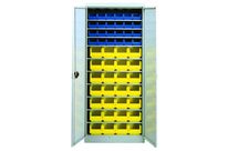 Armoire 10 tablettes avec portes équipée de bacs 1L et 3L - 5201268