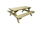 Benito - Table de pique-nique Forest Pin - Pin - 194x168x76.5 cm - Robuste et Durable