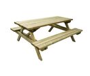Benito - Table de pique-nique Forest Pin - Pin - 194x168x76.5 cm - Robuste et Durable