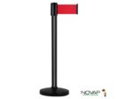 Poteau Alu Noir laqué à sangle Rouge 3m x 100mm sur socle portable - 2700436