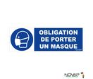 Panneau Obligation de porter un masque - Rigide 450x150mm - 4064536