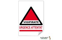 Panneau Vigipirate - Urgence Attentat - Adhésif A5 - 4610245