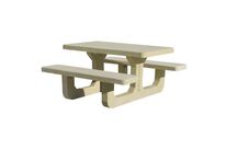 Table-banc Rio Béton Ocre Sablé 1,50m - 6 Places - Fixation à sceller - Robuste et Durable