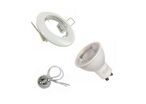 Kit Spot LED GU10 encastrable Rond BLANC avec une ampoule 8W - Blanc Froid 6000K - 8000K