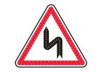 Panneau lumineux à leds succession de virages A1d