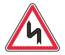 Panneau lumineux à leds succession de virages A1d
