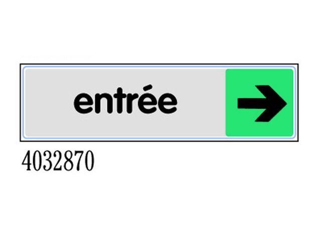 Plaquette de porte Entrée flèche droite - Plexiglas couleur 170x45mm - 4032870