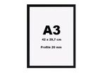 Cadre Déco Bois A3 Couleur NOIR-Profilé 20x14mm