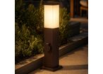 Borne de Jardin 80cm Carré Marron pour Ampoule E27