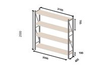  Rayonnage mi-lourd SEBRAMAT | sol+4 RMLMAN25002000400S4
