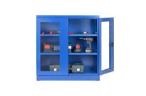 Armoire d&amp;#039;atelier en acier avec portes vitrées