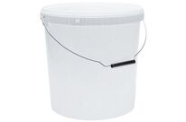 Manutan Expert - Seau Blanc 20L Polypropylène avec Couvercle et Anse Métal - Usage Alimentaire - Recyclable