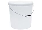 Manutan Expert - Seau Blanc 20L Polypropylène avec Couvercle et Anse Métal - Usage Alimentaire - Recyclable