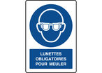 Panneau vertical lunettes obligatoires pour meuler
