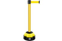 Poteau Alu Jaune laqué à sangle jaune 4m x 50mm sur socle Balise - 2052184