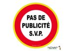 Panneau Pas de publicité SVP - haute visibilité - Novap