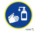 Panneau Lavage des mains avec gel hydroalcoolique - haute visibilité - Ø 80mm - 4090962