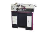 Tour à métaux d'établi hauteur des pointes 125 mm entre-pointes 550 mm alésage 21 mm 1,1 kW 230V vitesses variables Optiturn TU2406V 230V