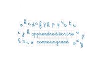 Lettre magnétique cursive hauteur 10 cm bleu sur fond blanc | ALPHAMCU10B