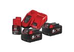 Milwaukee - Pack 2 Batteries M18 18V 5Ah - Puissance et Autonomie pour Outils