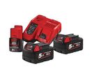 Milwaukee - Pack 2 Batteries M18 18V 5Ah - Puissance et Autonomie pour Outils