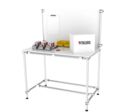 Aménagement ergonomique d'atelier | Poste de travail assis avec panneau d'affichage N° 50B-1