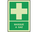 Panneau secours masque photoluminescent vertical
