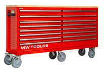 Servante d'atelier double 16 tiroirs type MEGA 2065 mm de large avec 6 grandes roues ø200 mm MW Tools GWB516