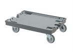 CHARIIOT DE TRANSPORT 600X800X200 MM ROUES EN CAOUTCHOUC GRIS