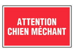 Panneau Attention chien méchant - Rigide 330x200mm - 4160061