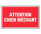 Panneau Attention chien méchant - Rigide 330x200mm - 4160061