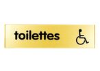 Plaquette Toilettes avec logo handicapé - Plexiglas Or 170x45mm - 4492247