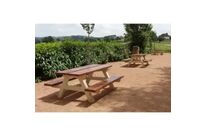 Table de pique nique en béton aspect bois - Rustique