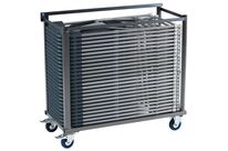 Flexfurn - Chariot Chaises Pliantes Europa Anthracite - Capacité 25 - Roulettes - Acier - 850x1050x450 mm