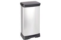Curver - Poubelle à pédale Decobin 50L - Gris/Noir - Intérieur &amp;amp; Bureau - Design Moderne