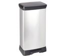 Curver - Poubelle à pédale Decobin 50L - Gris/Noir - Intérieur &amp; Bureau - Design Moderne