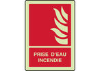 Panneau photoluminescent avec symbole prise d'eau incendie